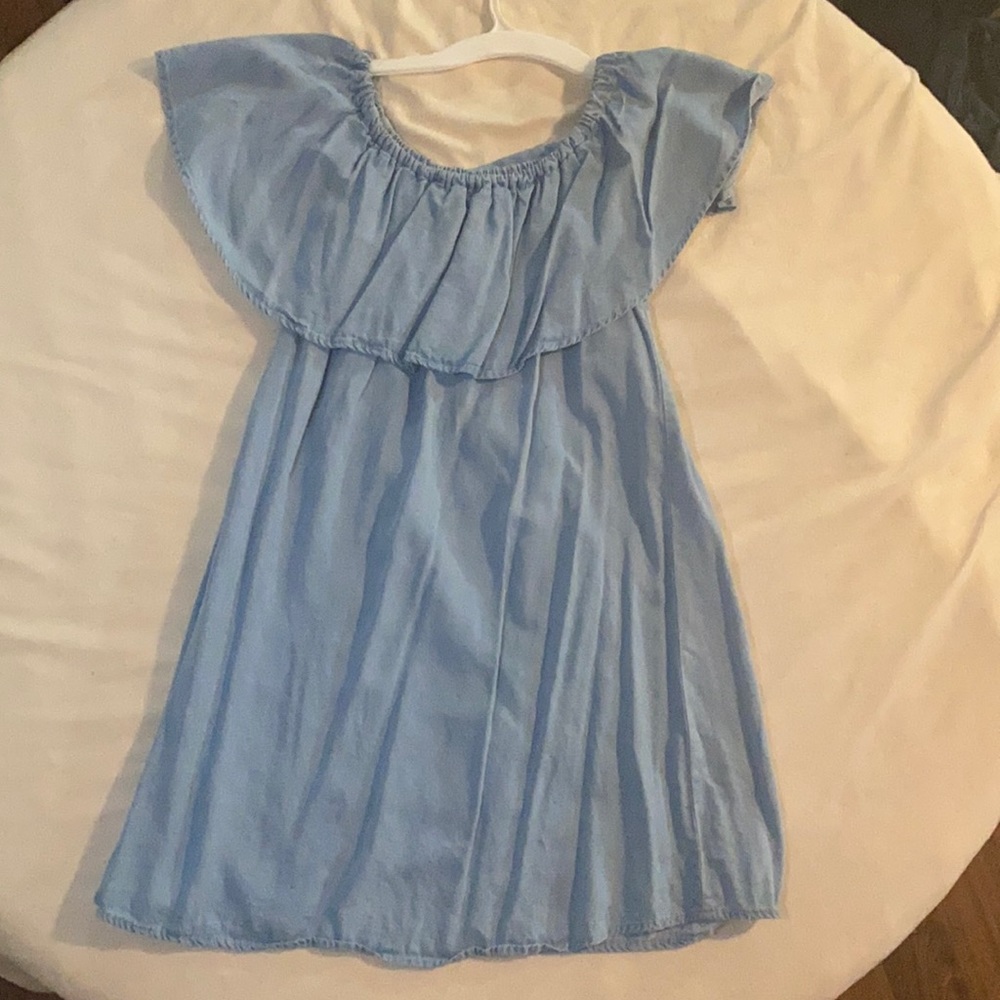 Off Shoulder Blue Dress